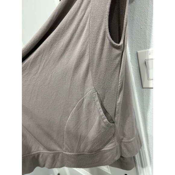 Athleta Taupe Sleeveless Drape Front Vest Adjustable Drawstring Womens Sz XS - Picture 4 of 10